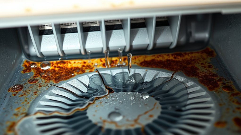 damaged drain pan leaks