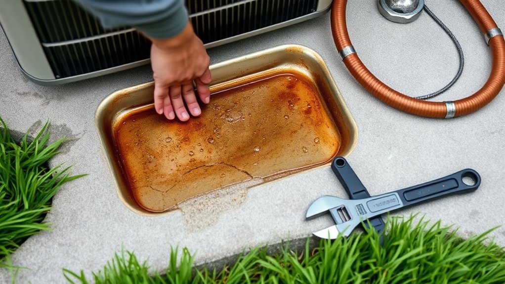 inspect and replace drain pan
