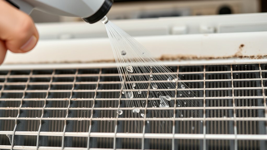 rinse evaporator coil gently